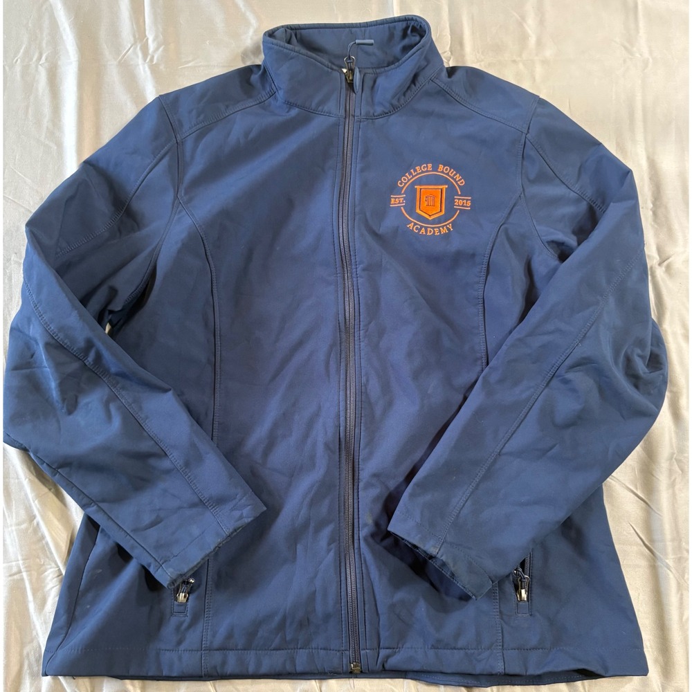 Port Authority Womens XL Navy Blue Softshell Jacket College Bound Academy Logo